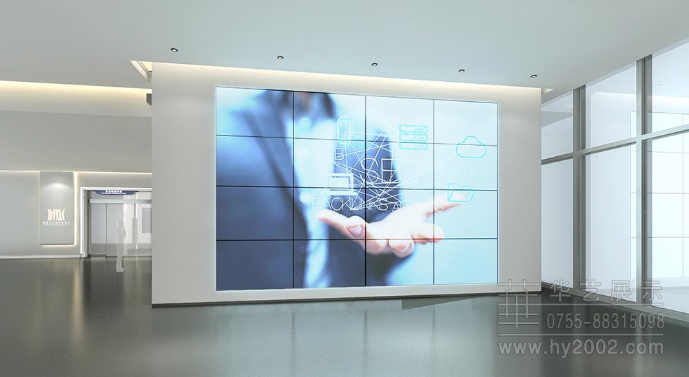 展厅设计效果图,展厅LED显示墙效果图