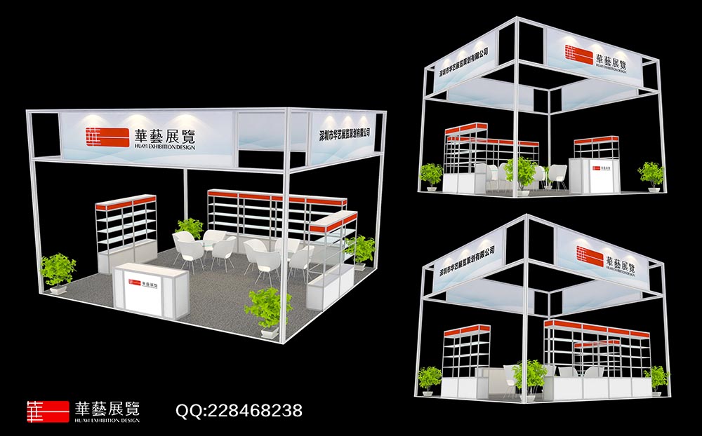 展台设计6*6=36平方米四面开展位效果图 展台设计效果图,36平方米四面开展位效果图