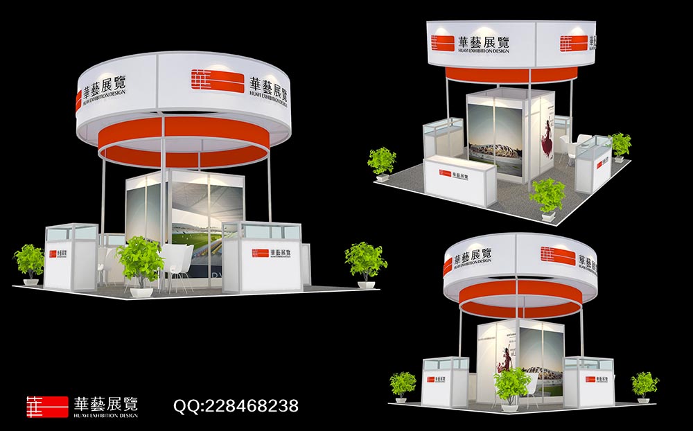 展台设计6*6=36平方米四面开展位效果图 展台设计效果图,36平方米四面开展位效果图
